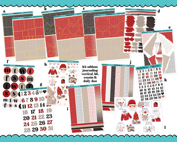Jingle Bells Neutral Christmas Themed Weekly Kit Addons - All Sizes - Deco, Smears and More!