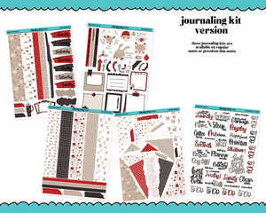Journaling Kit Jingle Bells Neutral Christmas Themed Planner Sticker Kit