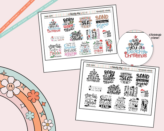 Jingle Shells Typography Sampler Planner Stickers - Adorably Amy Designs