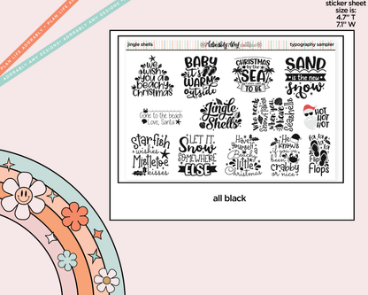 Jingle Shells Typography Sampler Planner Stickers