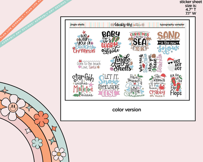 Jingle Shells Typography Sampler Planner Stickers