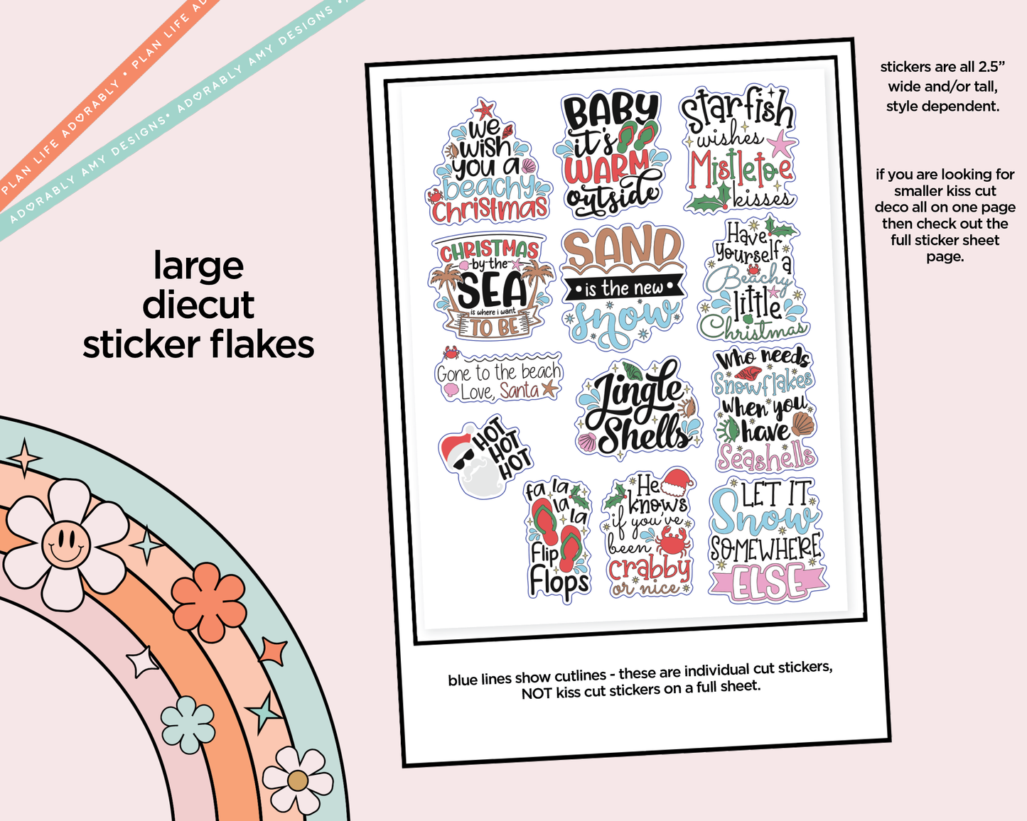 Jingle Shells Typography Sampler Planner Stickers