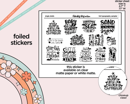 Foiled Jingle Shells Deco Typography Sampler Planner Stickers