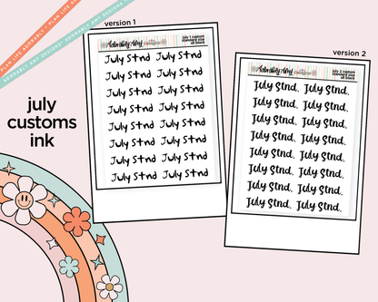July 2026 LE Custom Typography Sticker Reminder Planner Stickers