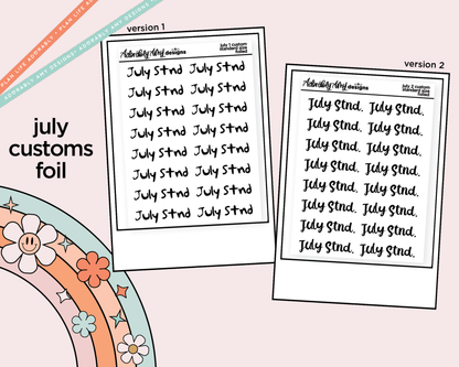 July 2026 LE Foiled Custom Word/Phrase Stickers Planner Stickers