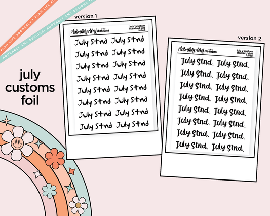 July 2026 LE Foiled Custom Word/Phrase Stickers Planner Stickers