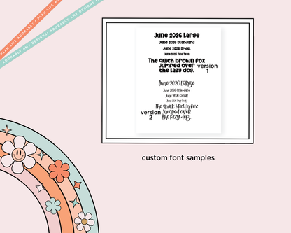 June 2026 LE Custom Typography Sticker Reminder Planner Stickers