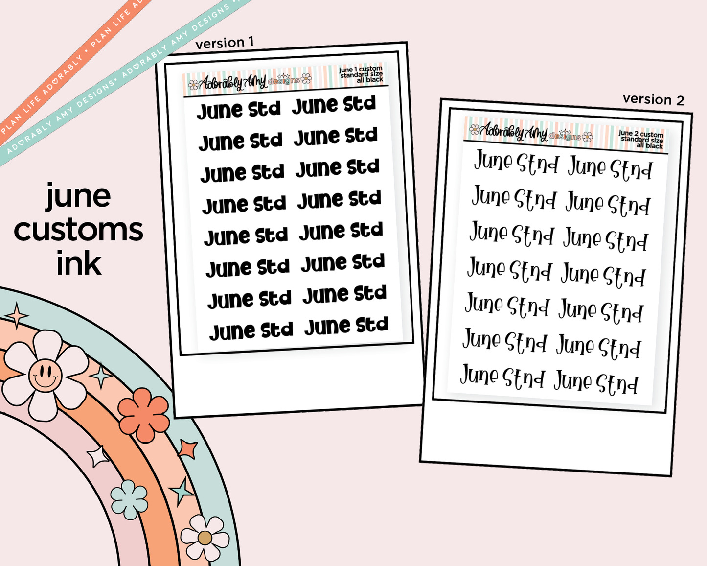 June 2026 LE Custom Typography Sticker Reminder Planner Stickers