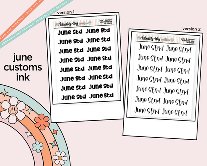 June 2026 LE Custom Typography Sticker Reminder Planner Stickers
