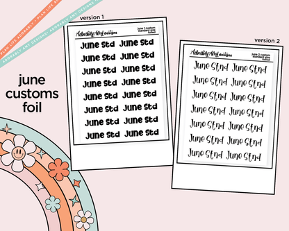June 2026 LE Foiled Custom Word/Phrase Stickers Planner Stickers