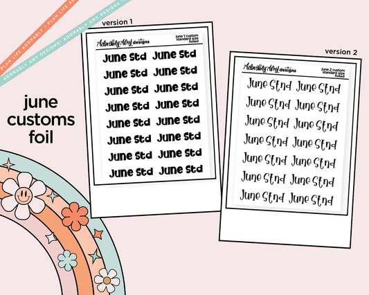 June 2026 LE Foiled Custom Word/Phrase Stickers Planner Stickers