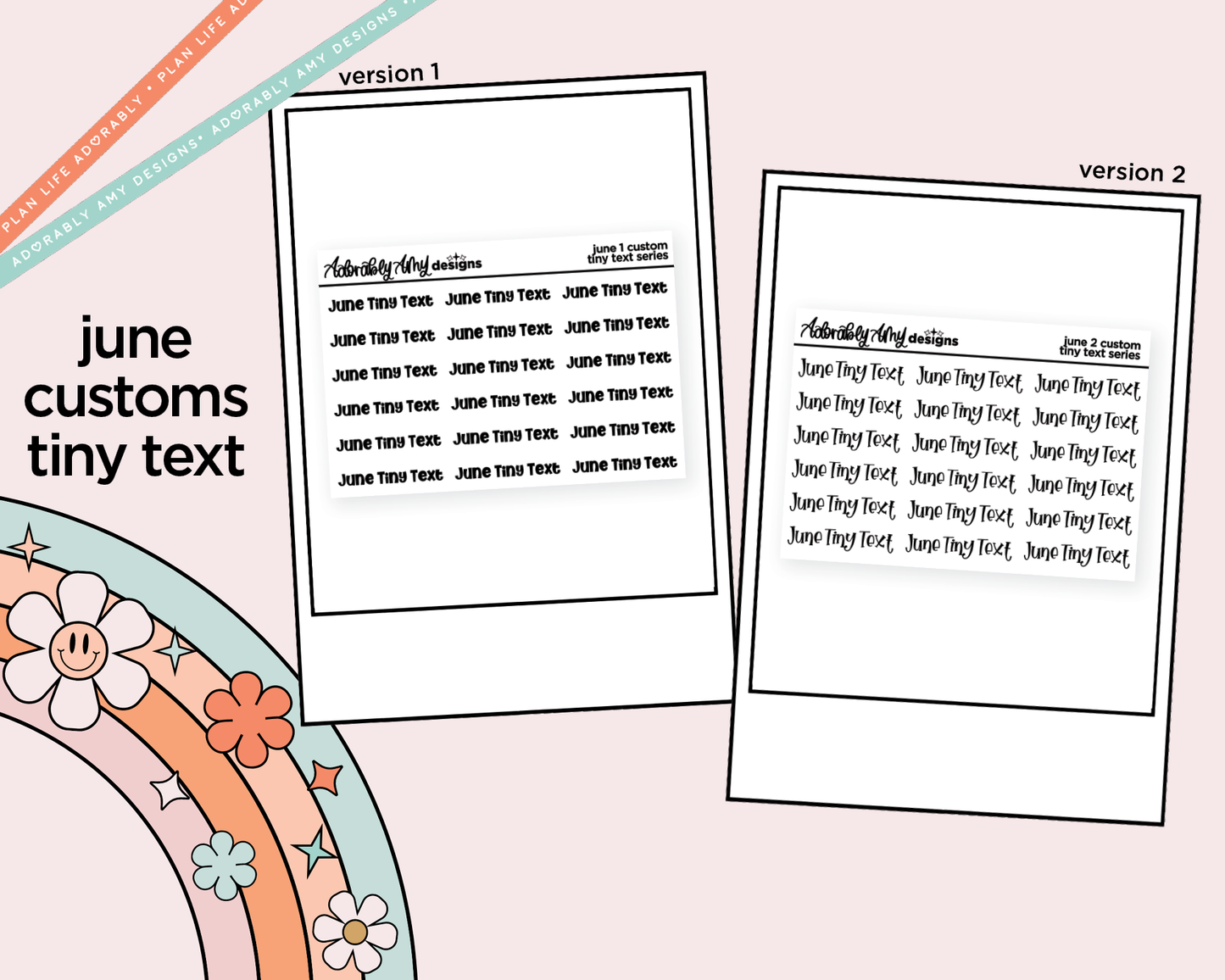 June 2026 LE Font Custom Foiled Tiny Text Sticker Sheet Planner Stickers