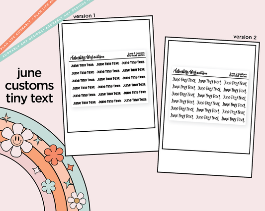 June 2026 LE Font Custom Foiled Tiny Text Sticker Sheet Planner Stickers