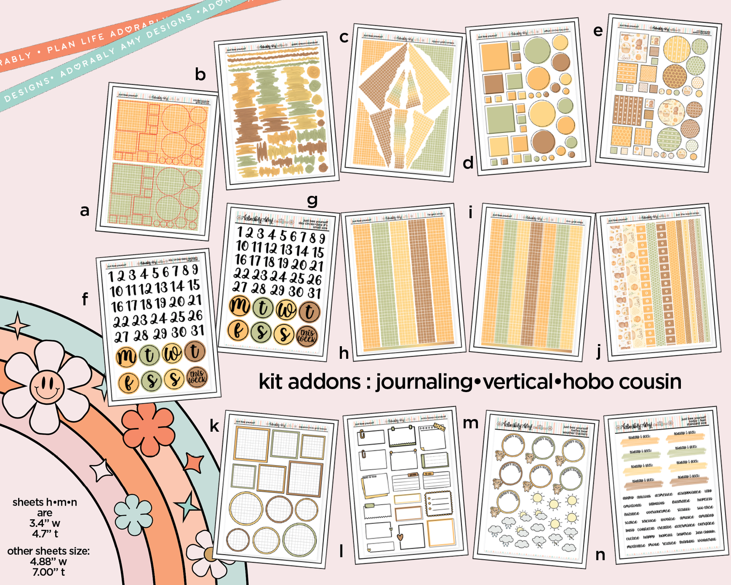 Just Bee Yourself Weekly Kit Addons - All Sizes - Strips, Smears and More! - Adorably Amy Designs