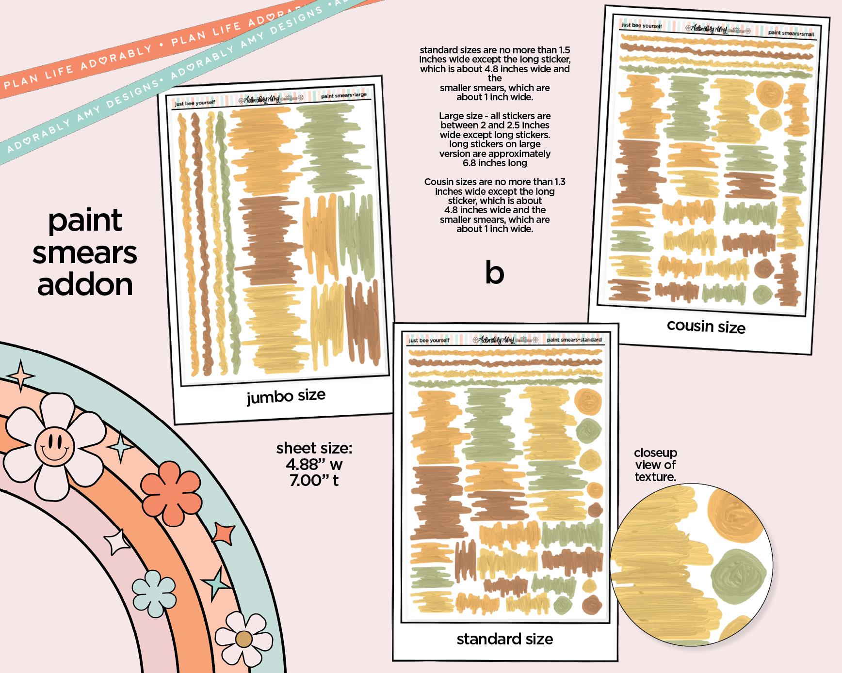 Just Bee Yourself Weekly Kit Addons - All Sizes - Strips, Smears and More! - Adorably Amy Designs