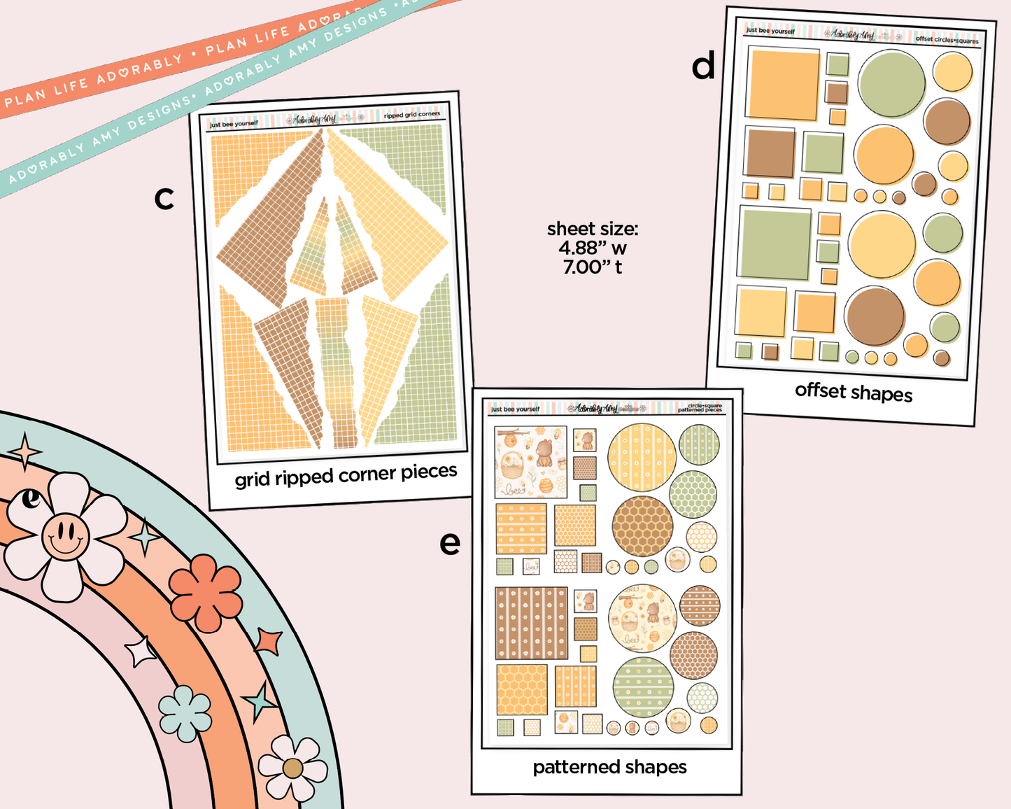 Just Bee Yourself Weekly Kit Addons - All Sizes - Strips, Smears and More! - Adorably Amy Designs