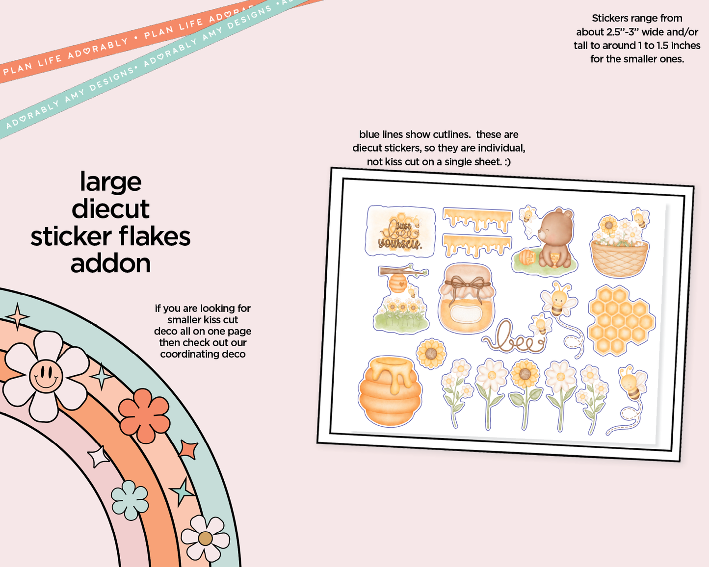 Journaling and Daily Planning Just Bee Yourself Planner Sticker Kit