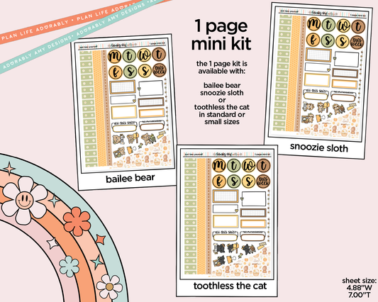 One Page Mini Kit Just Bee Yourself Planner Sticker Kit - Two Sizes Available