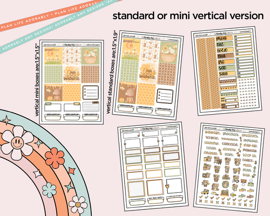 Vertical Just Bee Yourself Sticker Kit for Vertical Standard Size Planners or Insert