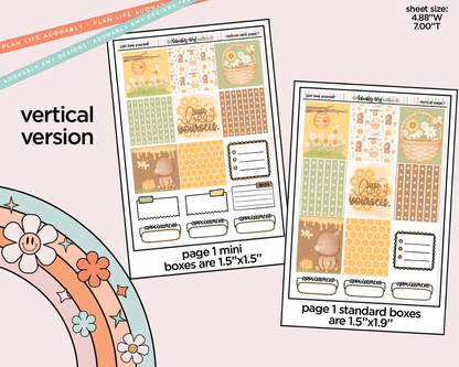 Vertical Just Bee Yourself Sticker Kit for Vertical Standard Size Planners or Insert - Adorably Amy Designs