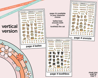 Vertical Just Bee Yourself Sticker Kit for Vertical Standard Size Planners or Insert - Adorably Amy Designs