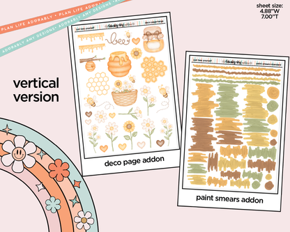 Vertical Just Bee Yourself Sticker Kit for Vertical Standard Size Planners or Insert - Adorably Amy Designs