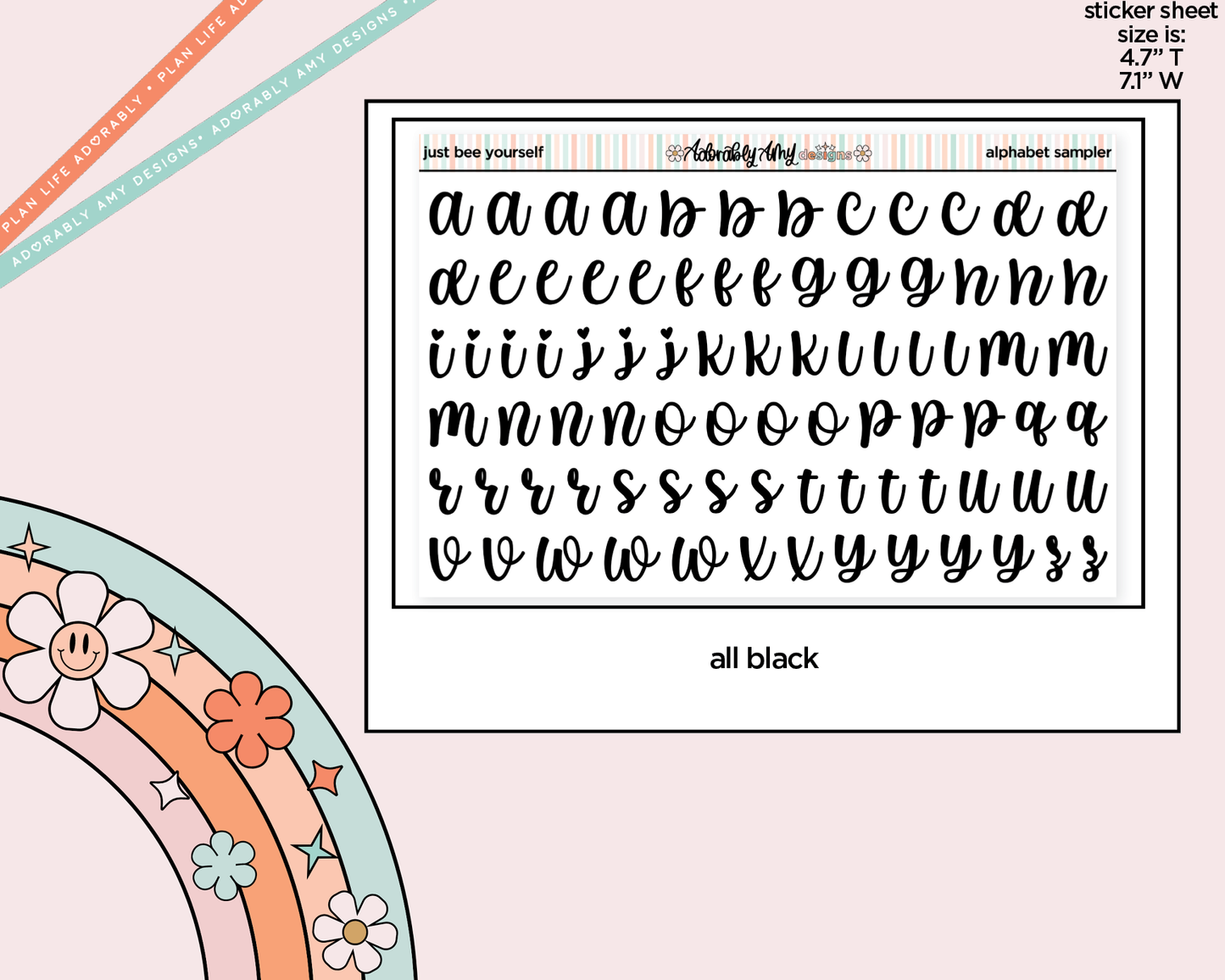 Just Bee Yourself Alphabet Stickers Deco Typography Sampler Planner Stickers