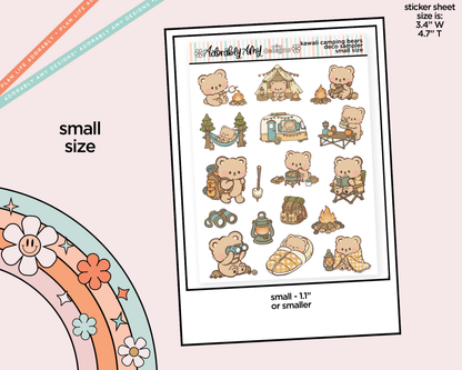 Kawaii Camping Bears Deco Samplers in 3 Sizes Decorative Planner Stickers