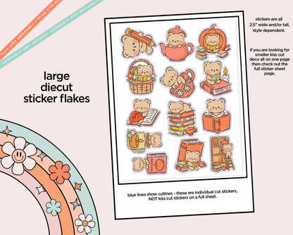 Kawaii Fall Pumpkin Bear Deco Samplers in 3 Sizes Decorative Planner Stickers