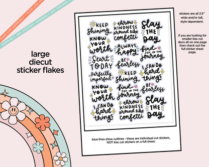 Keep Shining Motivational Deco Typography Sampler Planner Stickers