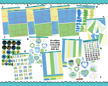 Keep the Planet Green Watercolor Weekly Kit Addons - All Sizes - Deco, Smears and More!