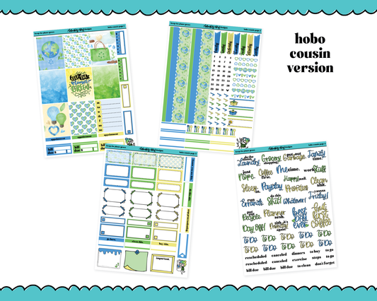 Hobonichi Cousin Weekly Keep the Planet Green Watercolor Planner Sticker Kit for Hobo Cousin or Similar Planners