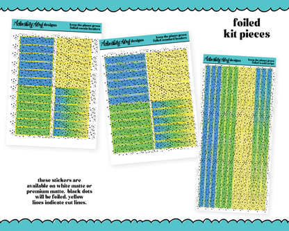 Foiled Keep the Planet Green Headers or Long Strips Planner Stickers for any Planner or Insert