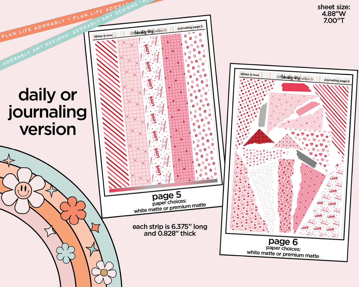 Journaling and Daily Planning Kitties in Love Planner Sticker Kit