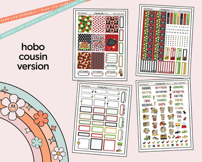 Hobonichi Cousin Weekly Little Ladybugs Planner Sticker Kit for Hobo Cousin or Similar Planners - Adorably Amy Designs
