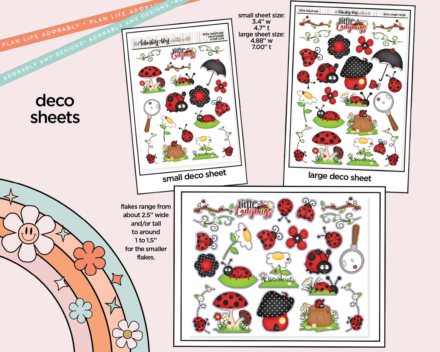 Little Ladybugs Weekly Kit Deco Pages - All Sizes - Adorably Amy Designs