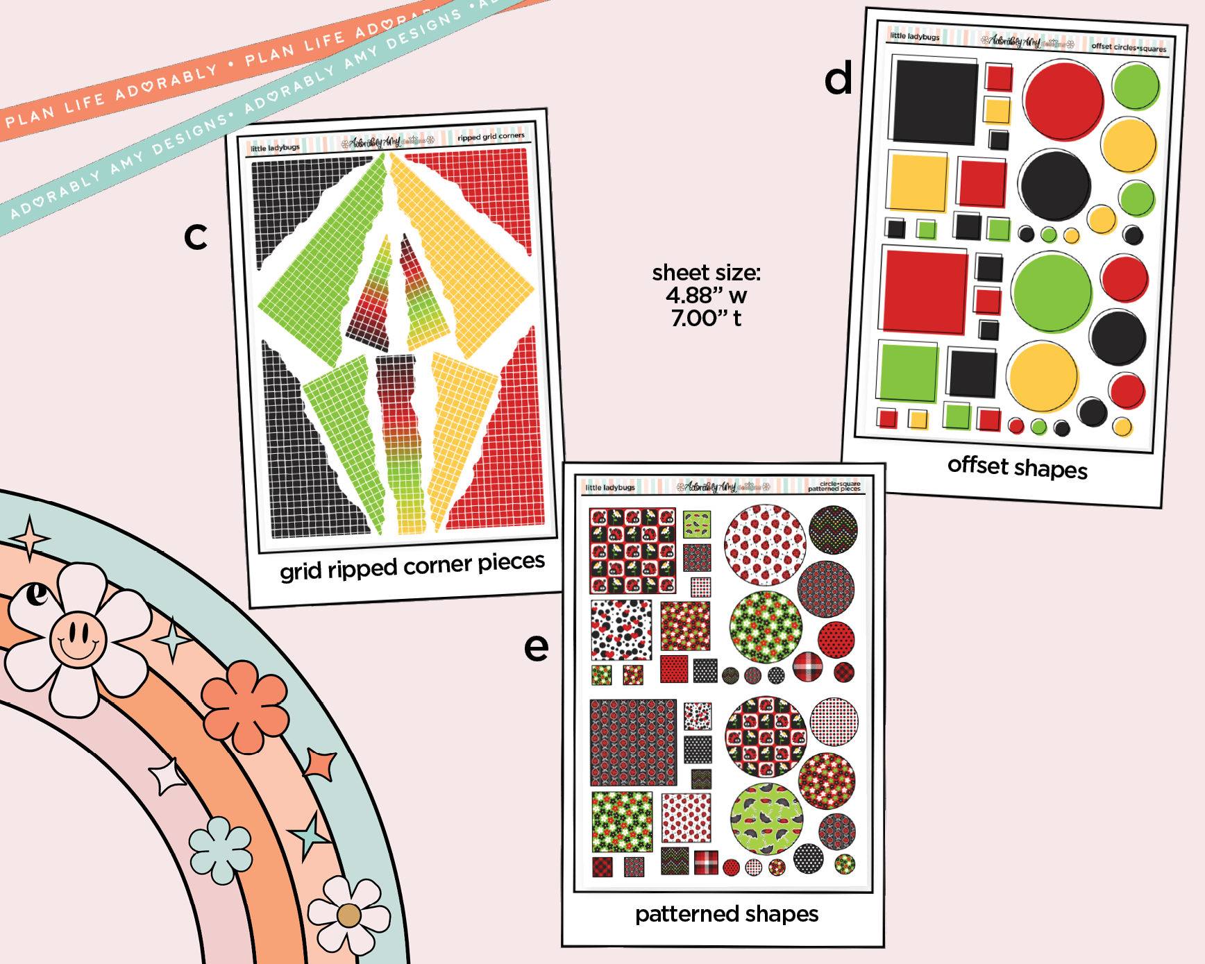 Little Ladybugs Weekly Kit Addons - All Sizes - Strips, Smears and More! - Adorably Amy Designs