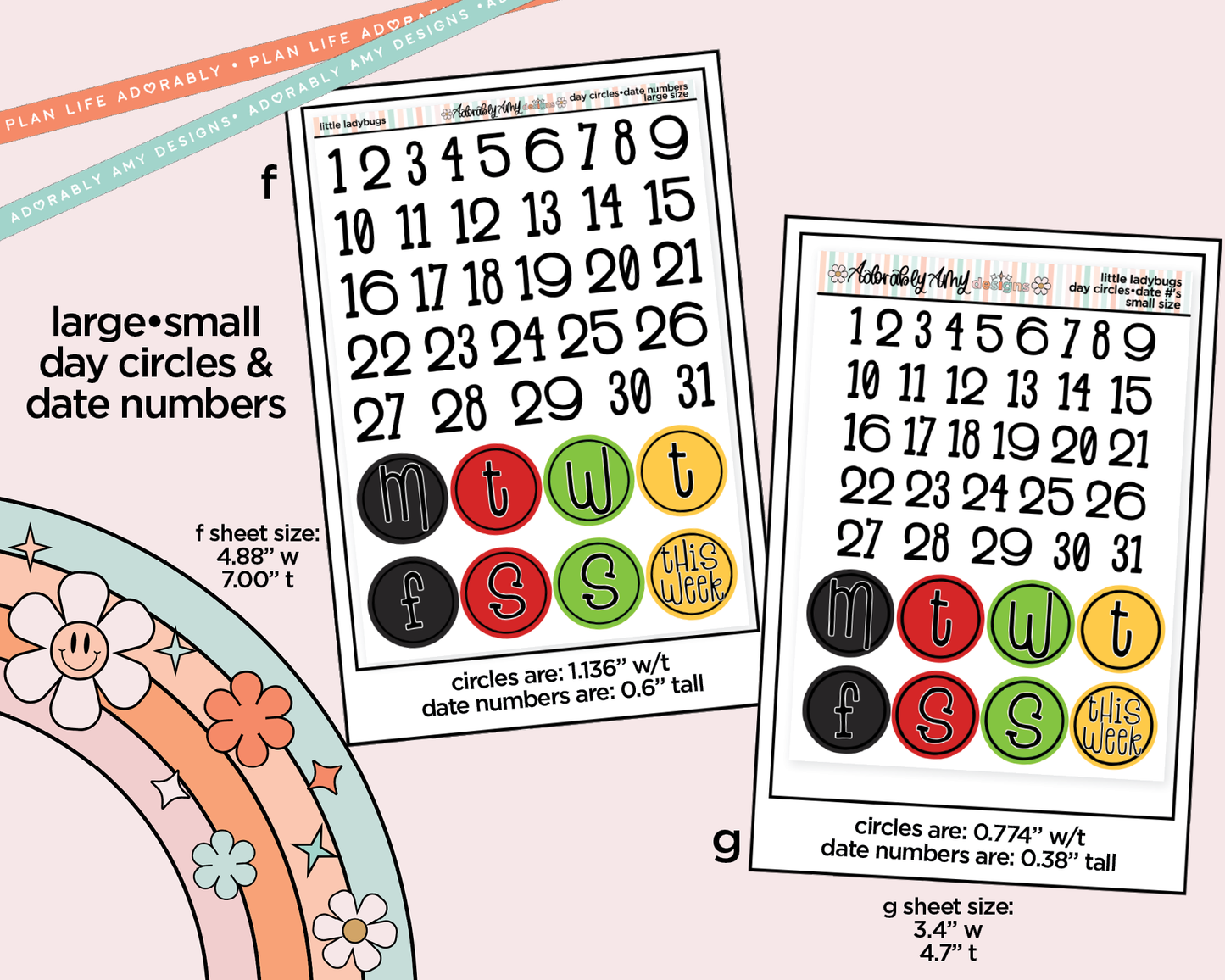 Little Ladybugs Weekly Kit Addons - All Sizes - Strips, Smears and More! - Adorably Amy Designs