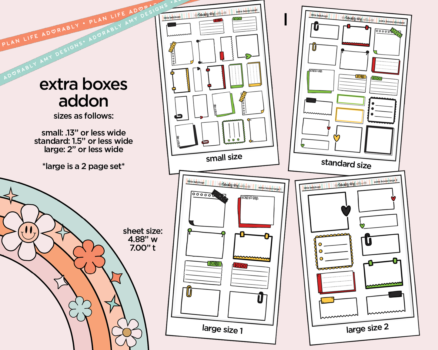 Little Ladybugs Weekly Kit Addons - All Sizes - Strips, Smears and More! - Adorably Amy Designs