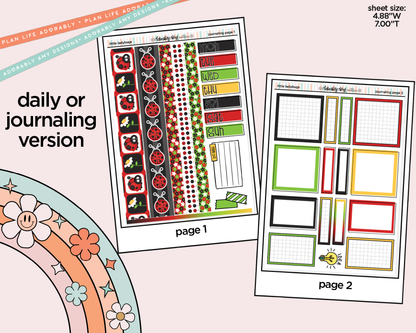 Journaling and Daily Planning Little Ladybugs Bowling Planner Sticker Kit - Adorably Amy Designs