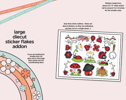 Journaling and Daily Planning Little Ladybugs Bowling Planner Sticker Kit - Adorably Amy Designs