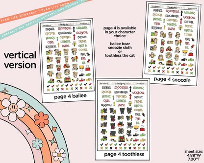 Vertical Little Ladybugs Sticker Kit for Vertical Standard Size Planners or Insert - Adorably Amy Designs