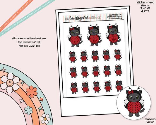 Toothless Cat Toothlessbug Decoration Character Planner Stickers - Adorably Amy Designs