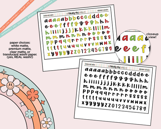 Ladyscript Alphabet Stickers Deco Typography Sampler Planner Stickers