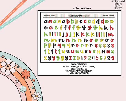 Ladyscript Alphabet Stickers Deco Typography Sampler Planner Stickers