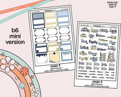 Mini B6 Love Peace Latkes Planner Sticker Kit sized for ANY Vertical Insert