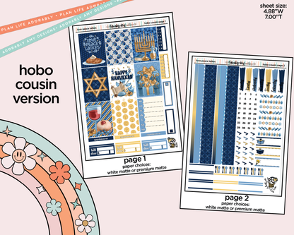 Hobonichi Cousin Weekly Love Peace Latkes Planner Sticker Kit for Hobo Cousin or Similar Planners