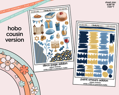 Hobonichi Cousin Weekly Love Peace Latkes Planner Sticker Kit for Hobo Cousin or Similar Planners