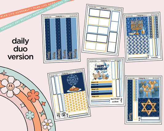 Daily Duo Love Peace Latkes Weekly Planner Sticker Kit for Daily Duo Planner