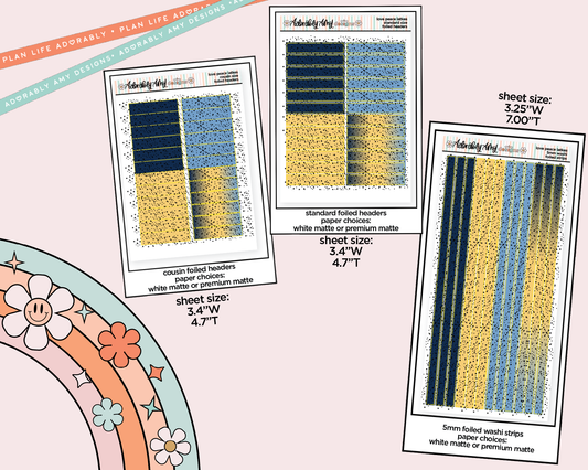 Foiled Love Peace Latkes Headers or Long Strips Planner Stickers for any Planner or Inser